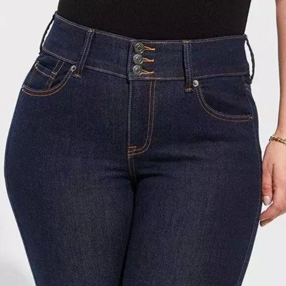 ❤️NWT VINTAGE TORRID CROP JEGGING JEANS - SUPER SOFT - 3 BUTTON WAIST PLUS SIZE - Picture 9 of 13